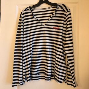 Madewell Black and White Stripped Top